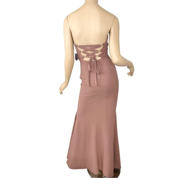 Windsor Formal Maxi Dress Strapless Lace Up Back Gown Mauve Size Small - Picture 4 of 12